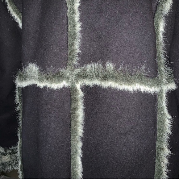 f u r :: Vintage Penny Lane Faux Fur Trimmed Leather Coat Trench - Picture 10 of 14